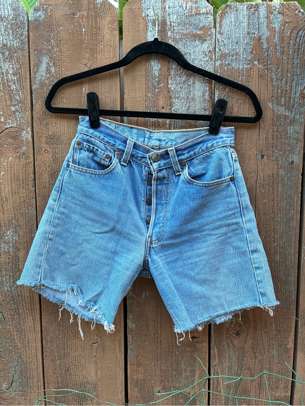 Levi's Light Blue High-Rise Cutoff Denim Shorts